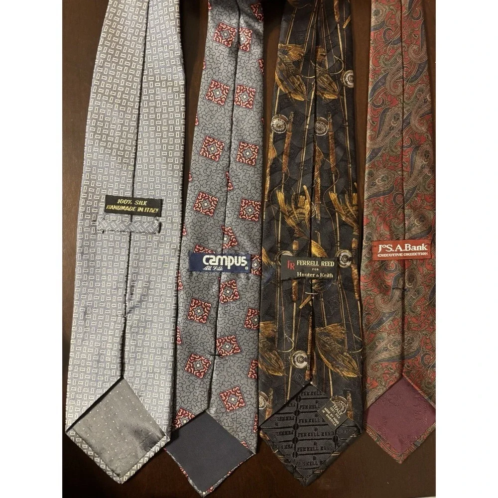 4 Men's Ties Silk Made In Italy Mix Patterns - Ferrel reed - Jos.a.Bank - Campus